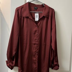 Satin button up shirt